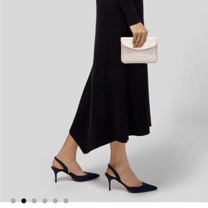 Michael Kors Leather Clutch with Gold-Tone Hardware